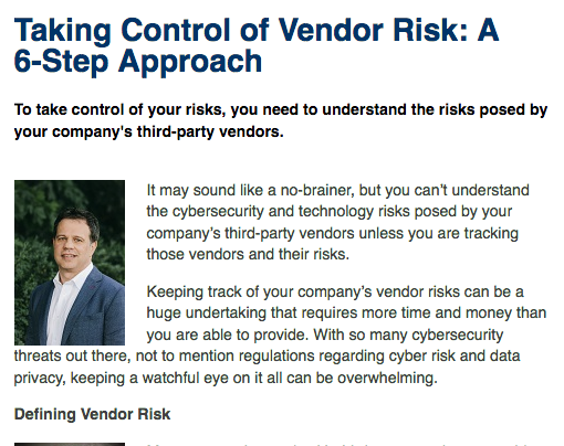 Taking Control of Vendor Risk: A 6-Step Approach
