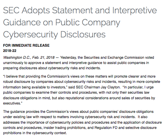 SEC Adopts Statement 